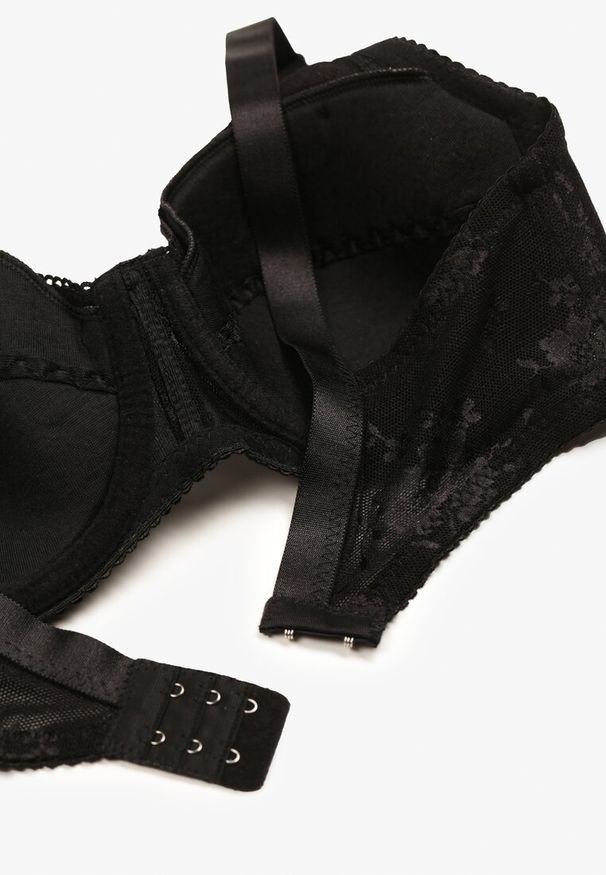 Renee - Czarny Full Cup Biustonosz z Koronką Vikonie. Kolor: czarny. Materiał: koronka. Wzór: koronka