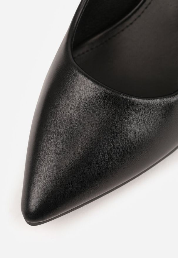 Renee - Czarne Casualowe Czółenka na Szpilce z Wkładką ze Skóry Naturalnej Lerelit. Okazja: na co dzień. Kolor: czarny. Materiał: skóra. Obcas: na szpilce. Styl: casual