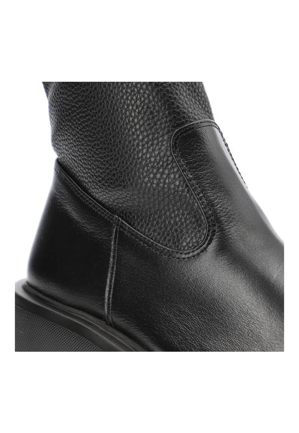 Czarne Botki Armodo Modne Buty Damskie. Okazja: na co dzień. Kolor: czarny. Materiał: skóra. Szerokość cholewki: normalna. Styl: casual, elegancki