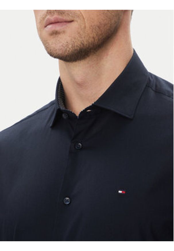 TOMMY HILFIGER - Tommy Hilfiger Koszula MW0MW39279 Granatowy Slim Fit. Kolor: niebieski. Materiał: bawełna