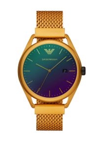 Emporio Armani - Zegarek AR11327. Kolor: żółty. Materiał: materiał