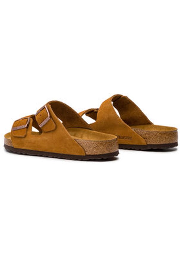 Birkenstock Klapki Arizona Bs 1009526 Brązowy. Kolor: brązowy. Materiał: skóra, zamsz