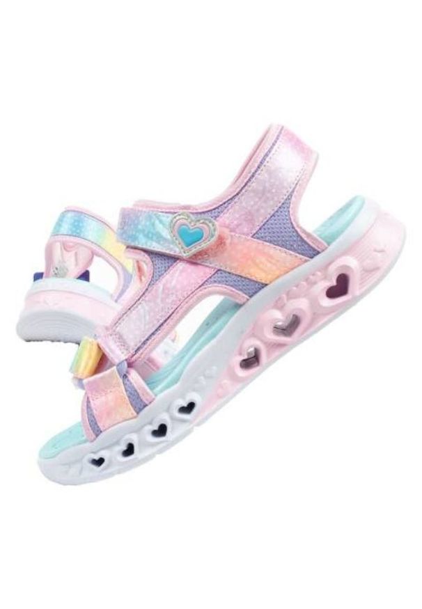 skechers - Sandały Skechers Jr 303105L/LPMT różowe. Zapięcie: rzepy. Kolor: różowy. Materiał: syntetyk, materiał. Szerokość cholewki: normalna