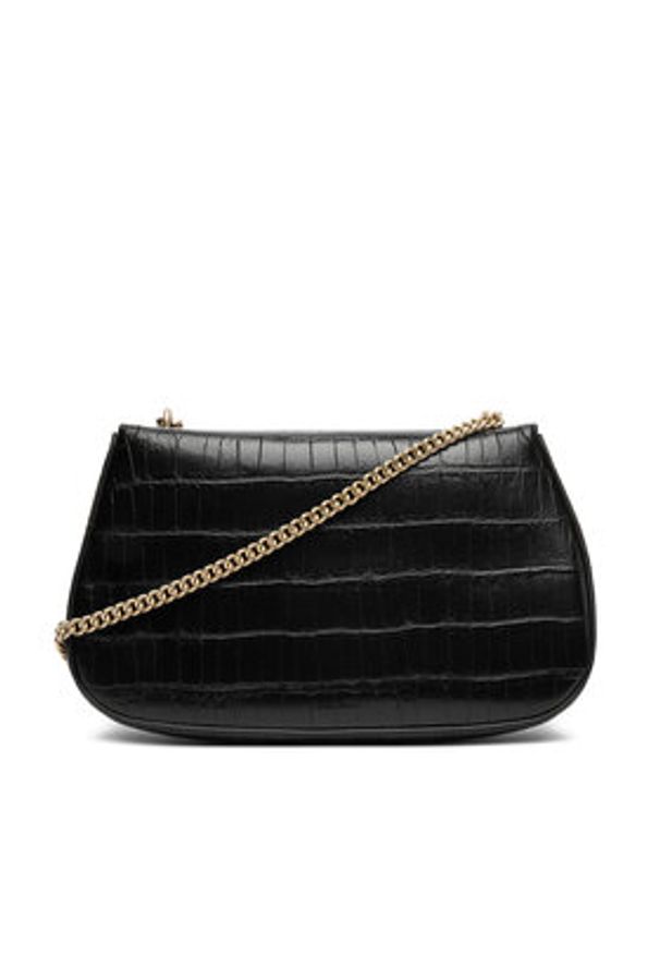 Calvin Klein Torebka Ck Croc Conv Chain Medium Bag LV04F3284G Czarny. Kolor: czarny. Materiał: skórzane