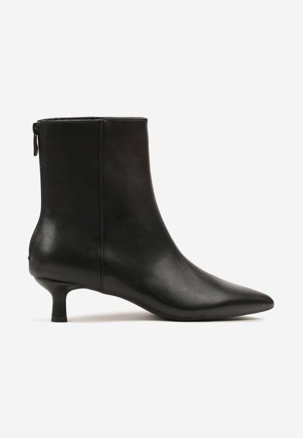 Born2be - Czarne Botki Vices na Obcasie Typu Kaczuszka Falessia. Okazja: na co dzień, na spotkanie biznesowe. Kolor: czarny. Obcas: na obcasie. Styl: klasyczny, casual, elegancki, biznesowy. Wysokość obcasa: średni
