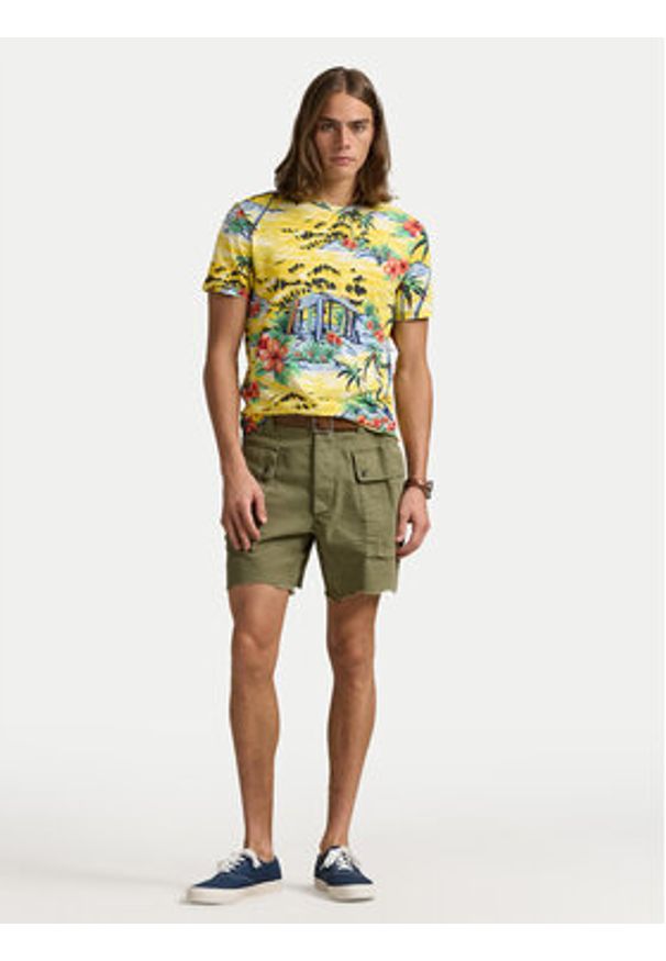 Polo Ralph Lauren T-Shirt 710963813001 Żółty Custom Slim Fit. Typ kołnierza: polo. Kolor: żółty. Materiał: bawełna