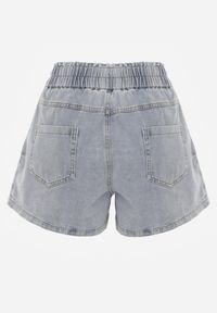 Renee - Niebieskie Jeansowe Szorty Casual z Bawełny Luźne z Gumką w Pasie Illiara. Okazja: na co dzień. Kolekcja: plus size. Kolor: niebieski. Materiał: bawełna, jeans. Długość: krótkie. Styl: casual #5