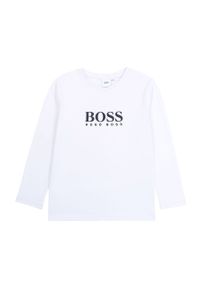 BOSS - Boss - Longsleeve dziecięcy 116-152 cm. Okazja: na co dzień. Kolor: biały. Materiał: dzianina. Wzór: nadruk. Styl: casual #1