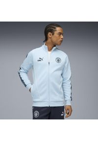Puma - Męska kurtka Manchester City KING Anthem PUMA Silver Sky Deep Navy Blue. Kolor: niebieski. Sport: bieganie