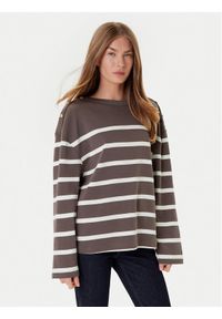 TOMMY HILFIGER - Tommy Hilfiger Bluzka Gold Button WW0WW45760 Brązowy Relaxed Fit. Kolor: brązowy. Materiał: bawełna