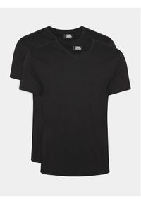 Karl Lagerfeld - KARL LAGERFELD Komplet 2 t-shirtów 765001 500298 Czarny Slim Fit. Typ kołnierza: dekolt w karo. Kolor: czarny. Materiał: bawełna #1