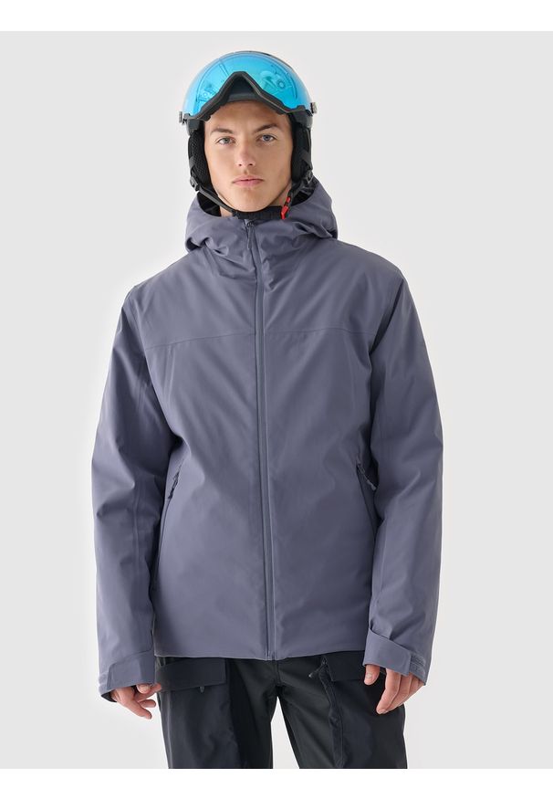 4f - 4F Kurtka narciarska membrana 5000 męska - niebieska S. Okazja: na co dzień. Typ kołnierza: kaptur. Kolor: niebieski. Materiał: poliester, syntetyk, materiał, puch. Długość: długie. Sezon: zima. Styl: klasyczny, casual, sportowy