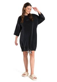 LaLupa - Welurowa sukienka tunika ze ściągaczem na dole. Materiał: welur. Wzór: nadruk. Typ sukienki: proste, oversize #3