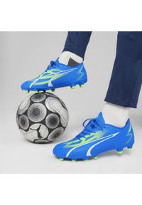 Buty do piłki nożnej męskie Puma Ultra Play Fg Ag. Kolor: biały, wielokolorowy, niebieski, zielony. Materiał: guma, materiał, tkanina, syntetyk. Sport: piłka nożna