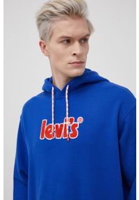 Levi's® - Levi's Bluza męska z kapturem z aplikacją. Okazja: na spotkanie biznesowe. Typ kołnierza: kaptur. Kolor: niebieski. Materiał: dzianina. Wzór: aplikacja. Styl: biznesowy #6