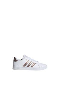 Damskie trampki na co dzień Adidas Grand Court K Biały. Okazja: na co dzień. Kolor: szary, biały, wielokolorowy, żółty. Sport: turystyka piesza