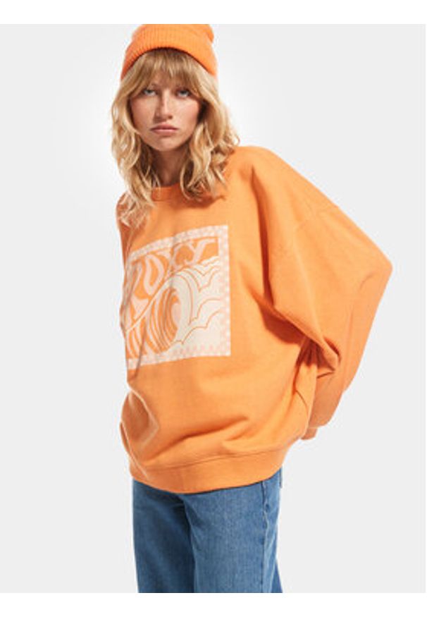 Roxy Bluza Take Yourplaceb Otlr ERJFT04745 Pomarańczowy Regular Fit. Kolor: pomarańczowy. Materiał: bawełna