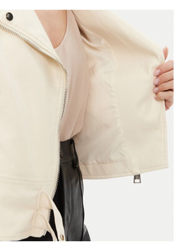 Rinascimento Kurtka z imitacji skóry CFC0119619003 Écru Regular Fit. Materiał: skóra