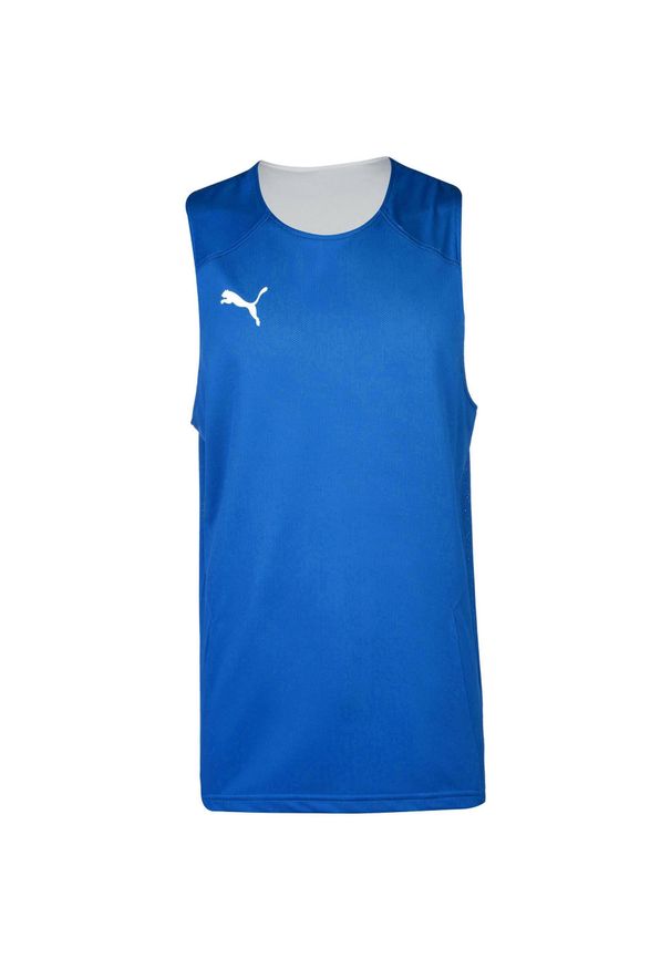 Tank top Puma Basketball Practice. Kolor: wielokolorowy, niebieski, biały. Materiał: dzianina. Sport: koszykówka