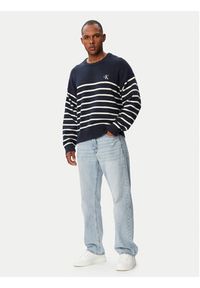 Calvin Klein Jeans Sweter LV04RG305G Granatowy Relaxed Fit. Kolor: niebieski. Materiał: bawełna #4