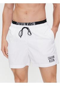 Calvin Klein Swimwear Szorty kąpielowe Medium Double Wb-Nos KM0KM00740 Biały Regular Fit. Kolor: biały. Materiał: syntetyk #1