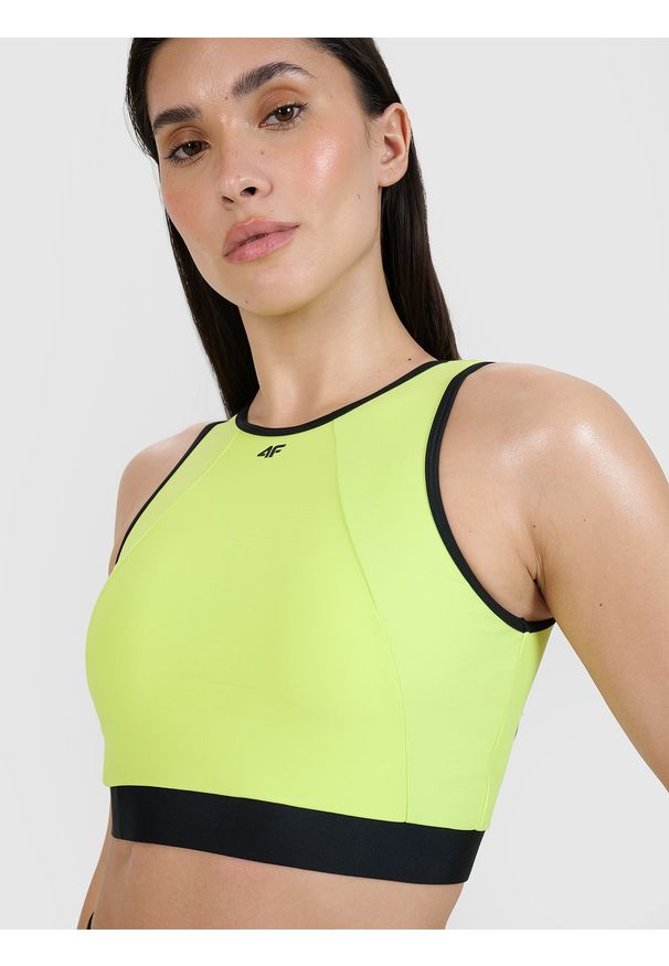 4f - 4F Góra od bikini damska - zielona XXL. Kolor: zielony. Materiał: włókno, syntetyk, materiał, elastan