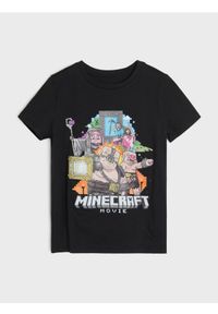 Sinsay - Bawełniana koszulka z nadrukiem Minecraft - czarny. Kolor: czarny. Materiał: bawełna. Wzór: nadruk #1