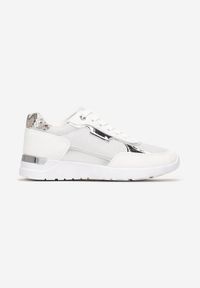 Renee - Białe Brokatowe Sneakersy z Metalicznymi Wstawkami Decima. Kolor: biały