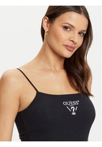 Guess Top V5RP08 KCOA2 Czarny Regular Fit. Kolor: czarny. Materiał: wiskoza