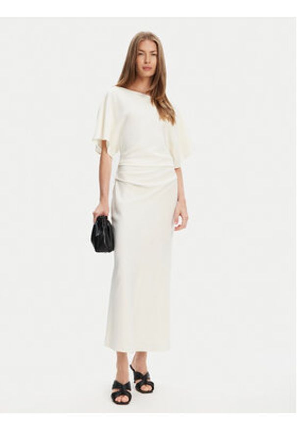 STAUD Sukienka koktajlowa Amelie R25S2120TP Écru Slim Fit. Materiał: syntetyk. Styl: wizytowy