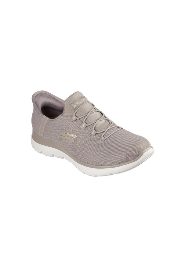 skechers - Buty SKECHERS SUMMITS-CLASSY NIGHT SLIP-INS Beżowy. Kolor: szary. Materiał: tkanina. Sport: fitness
