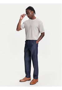 United Colors of Benetton - United Colors Of Benetton Spodnie materiałowe 40QFUF05J Granatowy Slim Fit. Kolor: niebieski. Materiał: bawełna #5