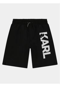 Karl Lagerfeld Kids Szorty kąpielowe Z30023 S Czarny Regular Fit. Kolor: czarny. Materiał: syntetyk