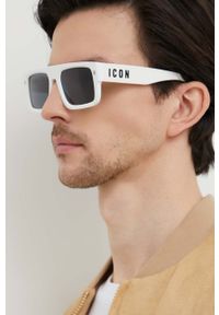 DSQUARED2 okulary przeciwsłoneczne męskie kolor biały. Kształt: prostokątne. Kolor: biały #5