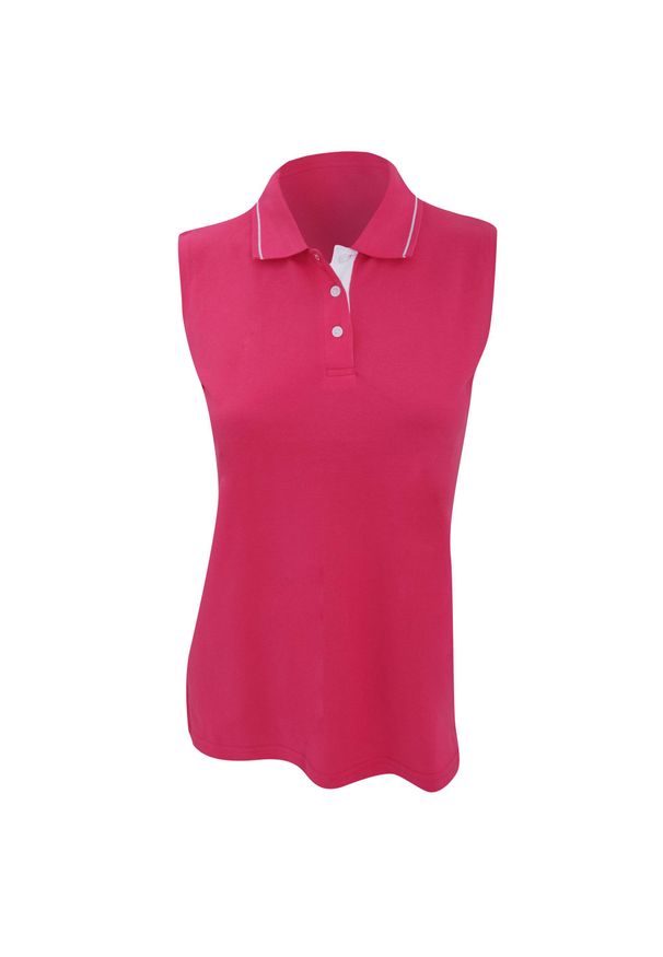 GAMEGEAR - Koszulka Polo Bez Rękawów Kustom Kit ® Ladies Proactive. Typ kołnierza: polo. Kolor: biały, wielokolorowy, różowy. Długość rękawa: bez rękawów
