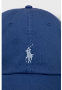 Polo Ralph Lauren Czapka bawełniana 710667709067 gładka. Kolor: niebieski. Materiał: bawełna. Wzór: gładki #4