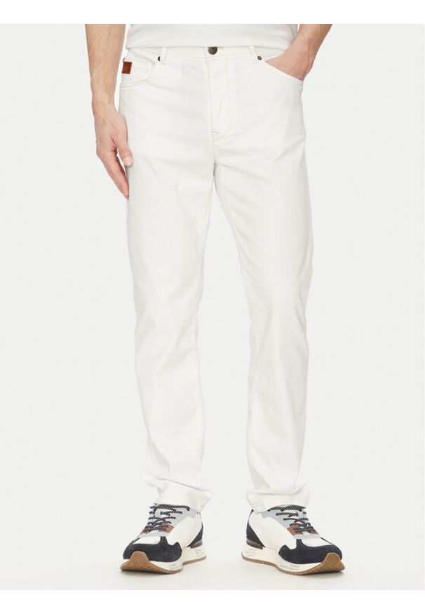 Aeronautica Militare Spodnie materiałowe 251PJ205CT3551 Biały Regular Fit. Kolor: biały. Materiał: bawełna