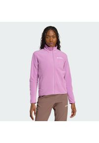 Adidas - Bluza polarowa Multi Essentials z suwakiem na całej długości. Kolor: fioletowy. Materiał: polar. Sport: turystyka piesza #1