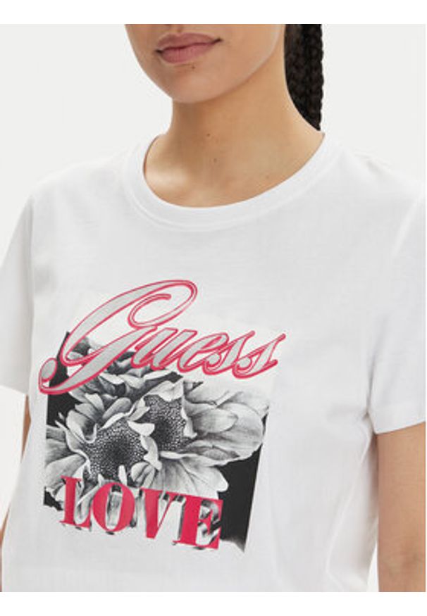 Guess T-Shirt W4GI17 I3Z14 Biały Regular Fit. Kolor: biały. Materiał: bawełna