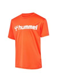Hummel Koszulka poliestrowa sportowa Poly Logo Jersey Kids. Kolor: pomarańczowy. Materiał: jersey, poliester