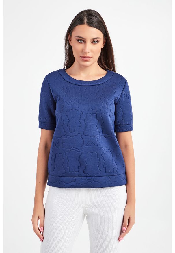 Emporio Armani - BLUZA EMPORIO ARMANI. Materiał: bawełna. Długość: krótkie. Styl: elegancki
