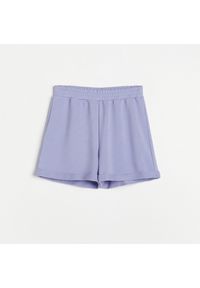 Reserved - Piżamowe szorty z dresowej dzianiny - Fioletowy. Kolor: fioletowy. Materiał: dresówka, dzianina #1