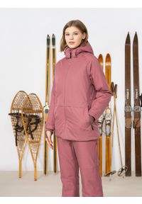 outhorn - Spodnie narciarskie membrana 8000 damskie Outhorn - różowe. Kolor: różowy. Materiał: materiał, poliester. Sezon: zima. Sport: narciarstwo #1