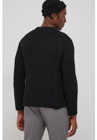 Bruuns Bazaar Sweter z domieszką wełny Awoke Bindi męski kolor czarny ciepły. Okazja: na co dzień. Kolor: czarny. Materiał: wełna. Długość rękawa: raglanowy rękaw. Wzór: ze splotem. Styl: casual #5