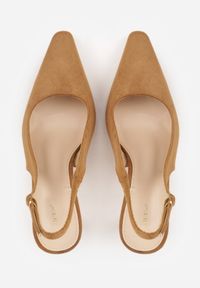 Renee - Brązowe Szpilki VICES Slingback Ozdobione Cyrkoniami na Obcasie Laodele. Okazja: na randkę, na imprezę. Zapięcie: sprzączka. Kolor: brązowy. Wzór: aplikacja. Obcas: na obcasie. Styl: elegancki. Wysokość obcasa: średni #8