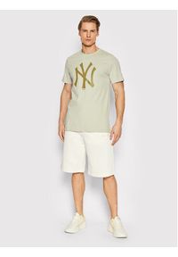 New Era T-Shirt New York Yankees MLB Logo 12033497 Beżowy Regular Fit. Kolor: beżowy. Materiał: bawełna #5