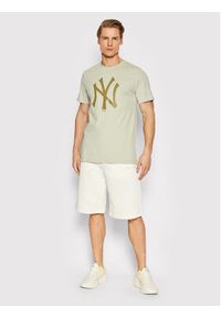 New Era T-Shirt New York Yankees MLB Logo 12033497 Beżowy Regular Fit. Kolor: beżowy. Materiał: bawełna #4