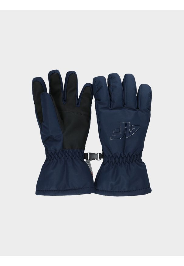 4f - 4F Rękawiczki narciarskie dziecięce - granatowe L. Kolor: niebieski. Materiał: dzianina, syntetyk, materiał, tkanina. Technologia: Thinsulate. Sezon: zima. Sport: narciarstwo