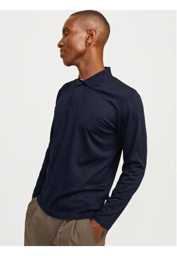 Jack & Jones - Jack&Jones Polo Crodney 12259645 Granatowy Regular Fit. Typ kołnierza: polo. Kolor: niebieski. Materiał: bawełna