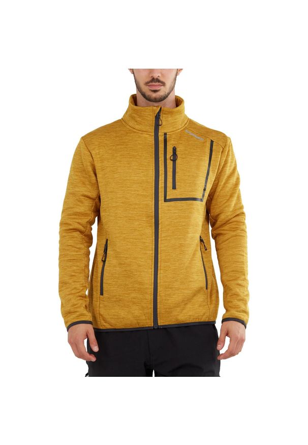 FUNDANGO - Sweter męski Fundango Jefferson. Kolor: brązowy. Materiał: polar. Sezon: zima. Sport: turystyka piesza